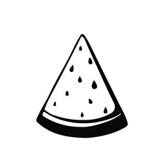 triangular watermelon slice monochrome fruit vector