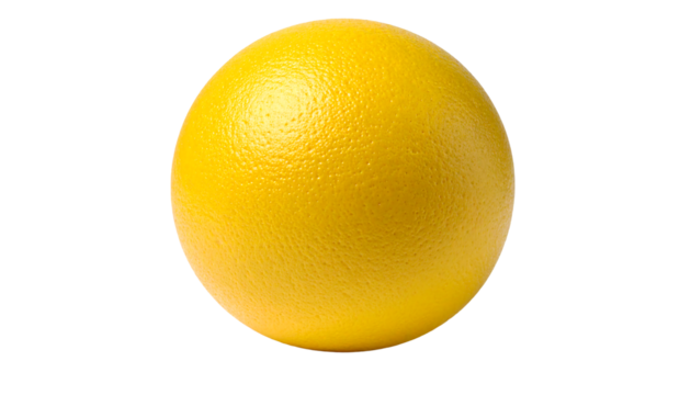 A vibrant yellow sphere stands out simply.
