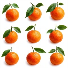 Vibrant array of tangerines with fresh green leaves, a visual celebration of nature's goodness. The composition is both simple and appealing, perfect for culinary and health themes