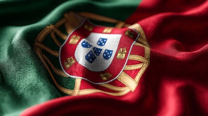 Celebrating Portugal's Independence Day with a realistic silk flag display