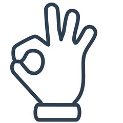 Obraz premium Gesture of Okay Outline Icon 