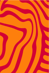 Obraz premium Dynamic abstract art in red and orange with flowing lines. Psychedelic style for urban posters, digital collages, and backgrounds.