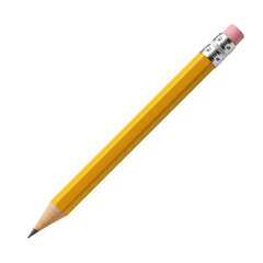 pencil isolated on transparent studio background