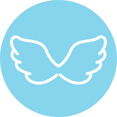 Angel Wings Illustration on Soft Blue Background