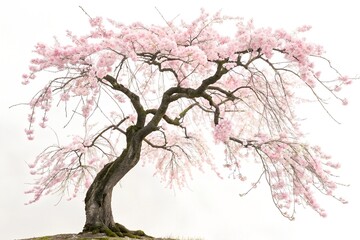Fototapeta premium prunus--tree on pure white background.