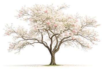 Fototapeta premium sorbus tree on pure white background.