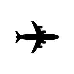 Obraz premium A Simple Black Silhouette of a Commercial Airplane Vector Illustration