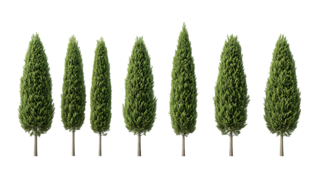 Pack Collection Cypress Trees Italian Landscape Nature Photography Botanical Elements set against transparent background