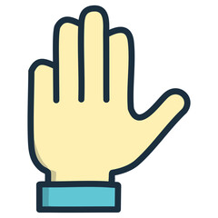 Obraz premium Waving Hand Sign Outline 