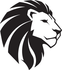 Majestic Lion Head Silhouette Vector Icon - Royal Feline Profile Design for Strength and Leadership Concept