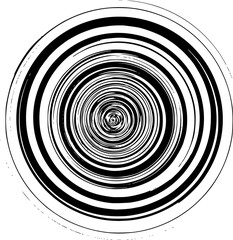 Obraz premium Black and white abstract concentric circles with a vortex effect. Vector illustration 