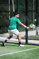 Active padel player in motion perfect image for sports marketing and social media
