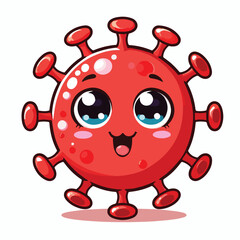 cute cartoon virus image vector on plain white background