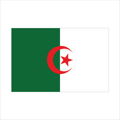 The algerian flag, a symbol of national pride and identity, features a green and white background with a red crescent and star