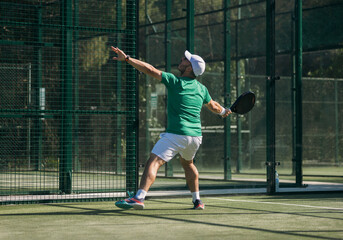 Dynamic padel action shot for fitness campaigns ads and event promotion