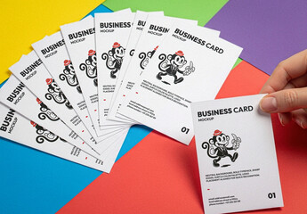 Vertical Business Card Mockup