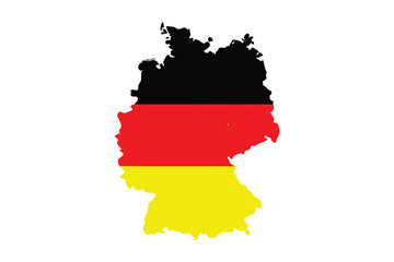 Vibrant Vector Illustration of Germany Map with National Flag Colors for Cultural Events, Travel Promotions, and Patriotic Graphic Designs