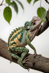 Fototapeta premium green iguana on a tree