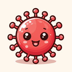 Fototapeta premium cute cartoon virus image vector on plain white background