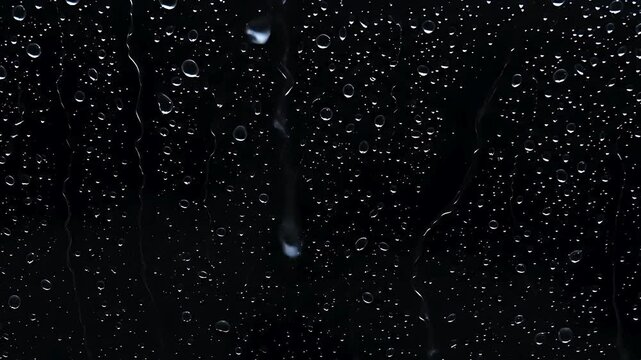 窓ガラスについた滴る水滴