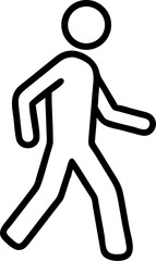 walk vector outline icon on white or transparent background