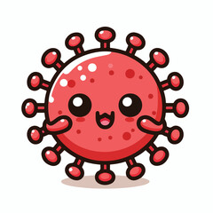 cute cartoon virus image vector on plain white background