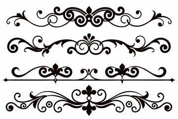 Artistic Floral and Scroll Vector Elements for Professional Layouts