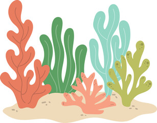 다양한 모양의 바다 속 생물 산호초 일러스트 reef coral clipart vector for graphic resources  © 소라 김