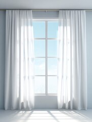 A Mockup of Window Drapes in a Bright Sunny Setting