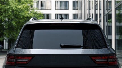 A Modern Car Decal on a Back Window for Mockups