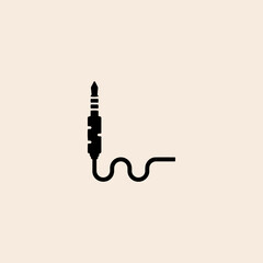 Audio jack icon flat vector design.
