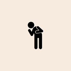 Pictogram of a person complaining of nausea icon flat vector design.