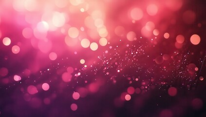 Abstract pink bokeh and bright shiny glitter create a magical, glowing background