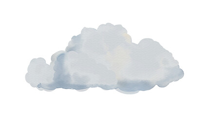 watercolor painting, fluffy white clouds