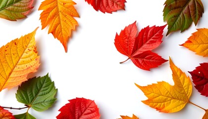 Obraz premium vibrant autumn leaves, showcasing the season's beauty with rich colors and textures 