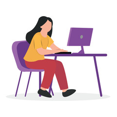 Woman Working on Desk