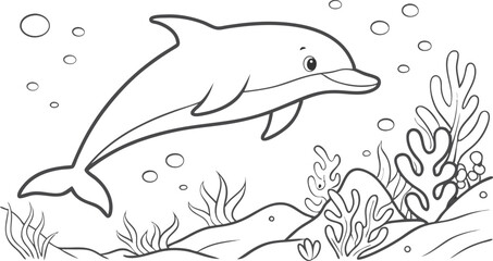 Playful Dolphin Clipart Colourful Sea Animal Vector Design
