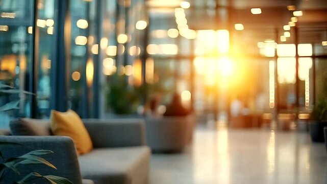 Modern interior design with blurred background