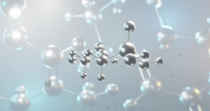 Glyphosate rotating 3d molecule, molecular structure of herbicide seamless video
