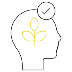 Mindset icon, Master Your Mindset The Key to Growth and Success, Unlocking Potential How Mindset Shapes Your Future, vector