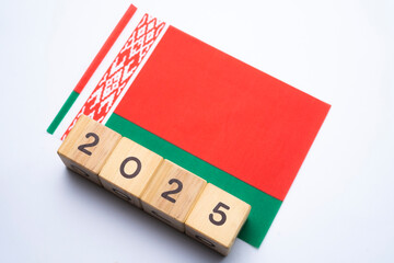 2025, Belarus, Belarus flag with date block, Concept, Important events for Belarus in the new year, election, economy, social activities, central bank, Belarus foreign policy