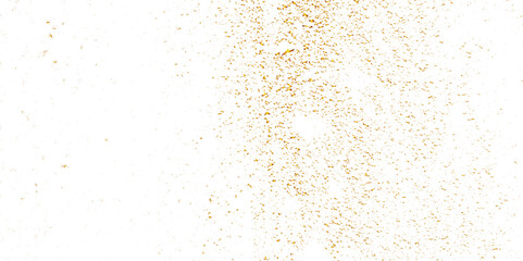 Luxury gold sparkle confetti glitter and zigzag ribbon falling down on transparent background. Vector illustration.