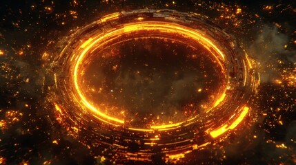 Ring with Glowing Orange Light