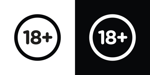 18 Plus icon filled flat sign concept for web design.