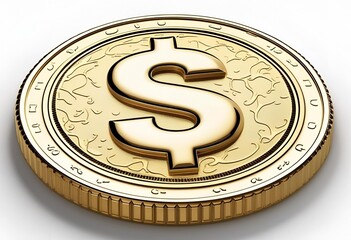 Golden Dollar Coin with Symbol