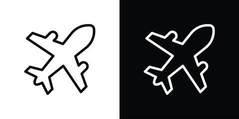 Fototapeta premium Airplane icon filled flat sign concept for web design.