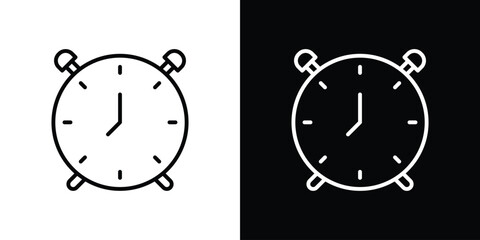 Alarm clock icon filled flat sign concept for web design.