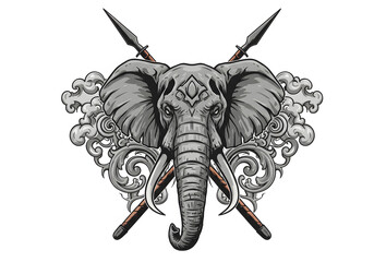 tribal mask isolated on white background