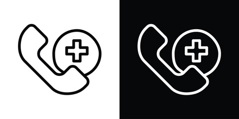 Ambulance call icon filled flat sign concept for web design.