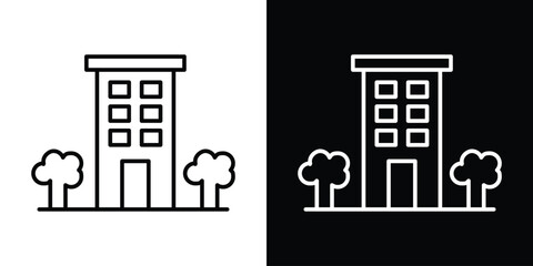 Apartment icon filled flat sign concept for web design.